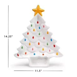 Kirklands Home Christmas Tree Serving Platter White Outlet