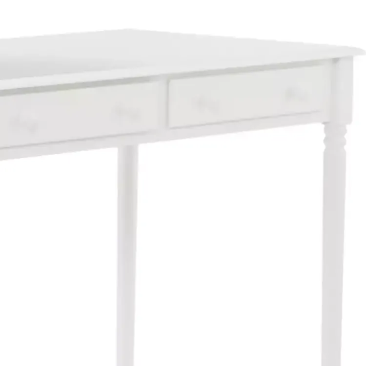 Kirklands Home Classic 2-Drawer Wood Desk White Clearance