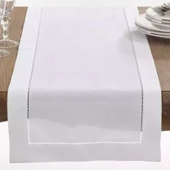 Kirklands Home Classic Hemstitch Border Polyester Runner White Online