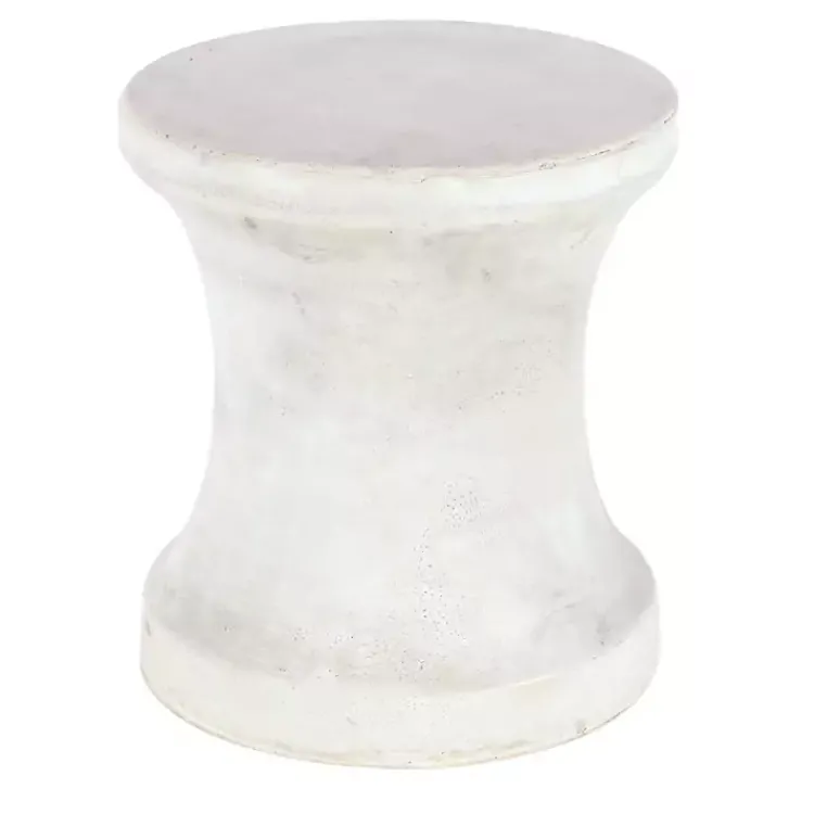 Kirklands Home Clay Hourglass Accent Table White Discount