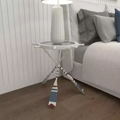 Kirklands Home White Coastal Ship Accent Table Best