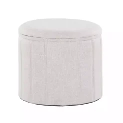 Kirklands Home Collapsible Storage Ottoman White New