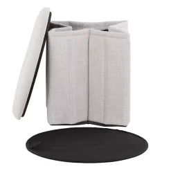 Kirklands Home Collapsible Storage Ottoman White New