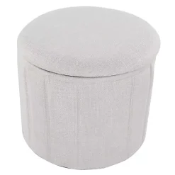 Kirklands Home Collapsible Storage Ottoman White New