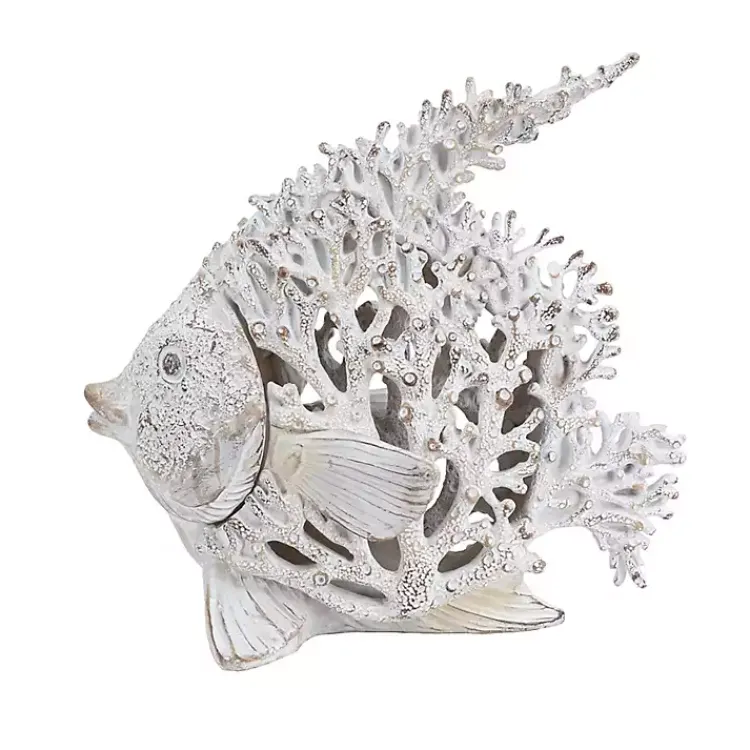 Statues & Figurines>Kirklands Home Coral Angelfish Figurine White