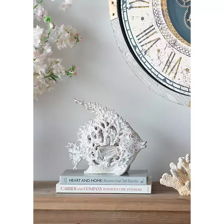 Statues & Figurines>Kirklands Home Coral Angelfish Figurine White