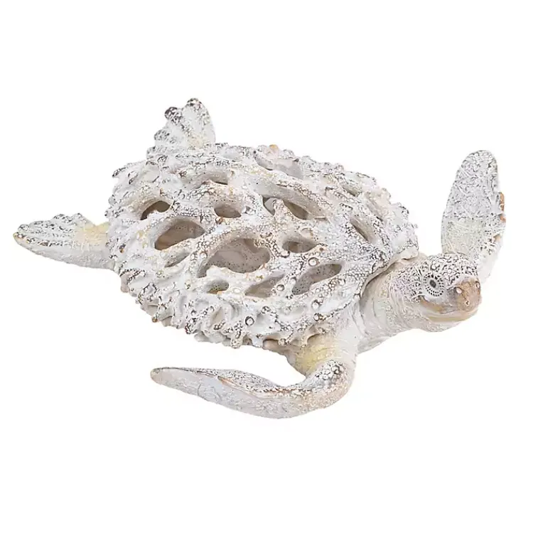 Statues & Figurines>Kirklands Home Coral Reef Sea Turtle Figurine White