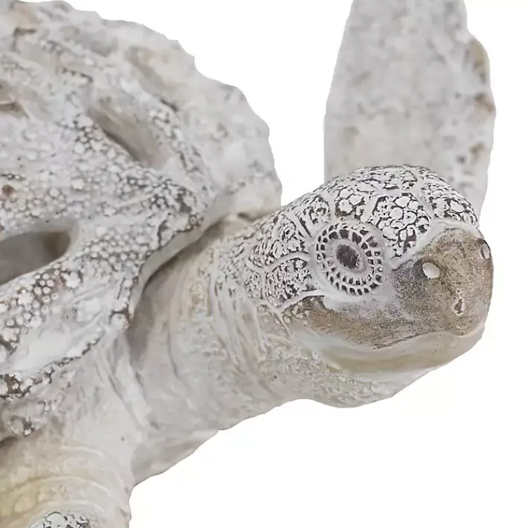 Statues & Figurines>Kirklands Home Coral Reef Sea Turtle Figurine White
