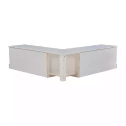 Kirklands Home White Corner Bench with Black Cushions Sale