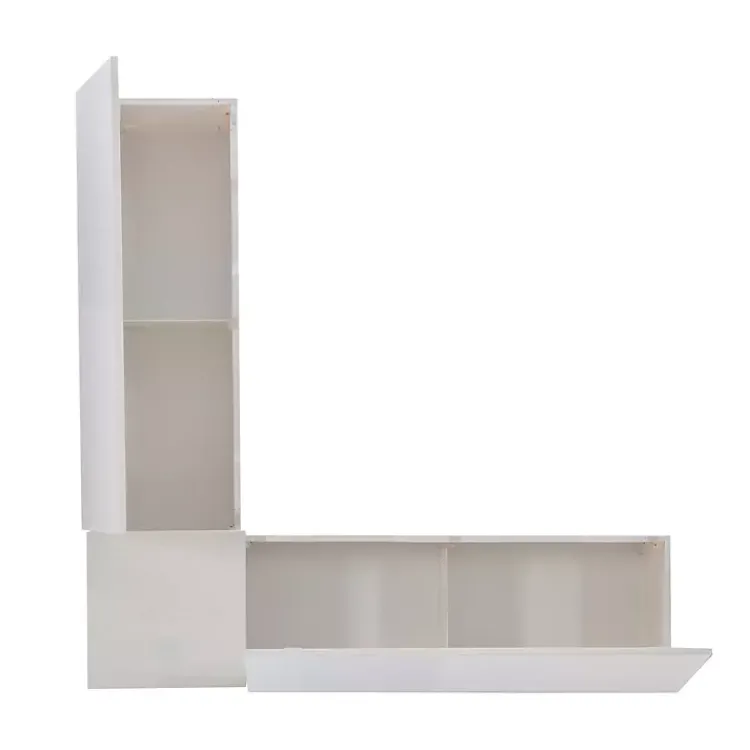 Kirklands Home White Corner Bench with Blue Cushions Outlet