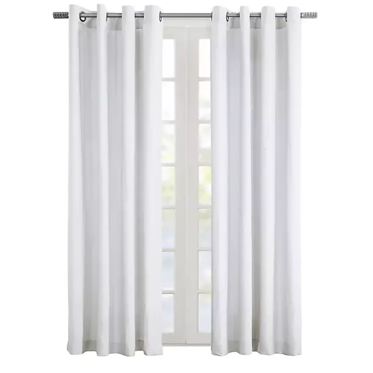 Kirklands Home Crinkle Harmony Curtain Panel, 84 in. White