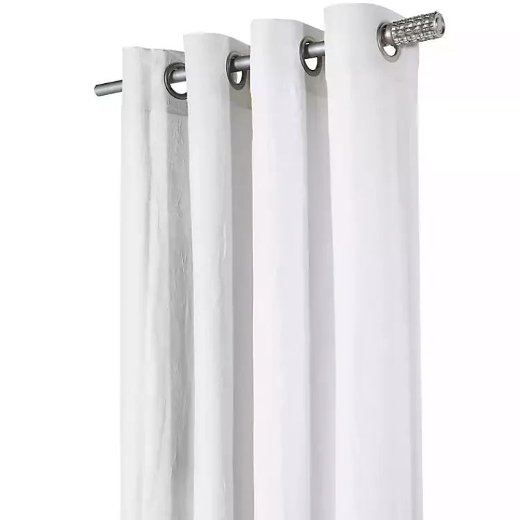 Kirklands Home Crinkle Harmony Curtain Panel, 84 in. White