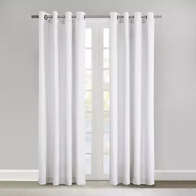 Kirklands Home Crinkle Harmony Curtain Panel, 84 in. White