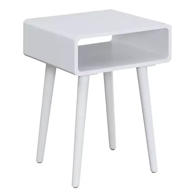 Kirklands Home Curved Edge Open Shelf Accent Table White Sale
