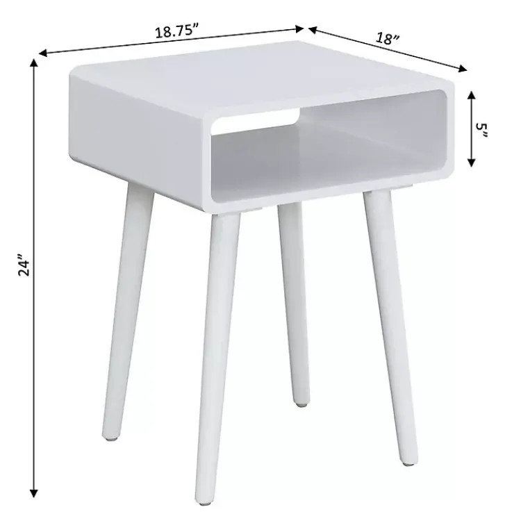 Kirklands Home Curved Edge Open Shelf Accent Table White Sale
