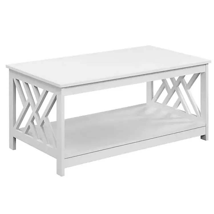 Kirklands Home Cut-Out Sides Coffee Table White Clearance