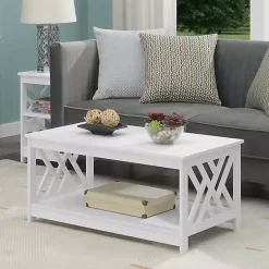 Kirklands Home Cut-Out Sides Coffee Table White Clearance