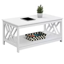 Kirklands Home Cut-Out Sides Coffee Table White Clearance