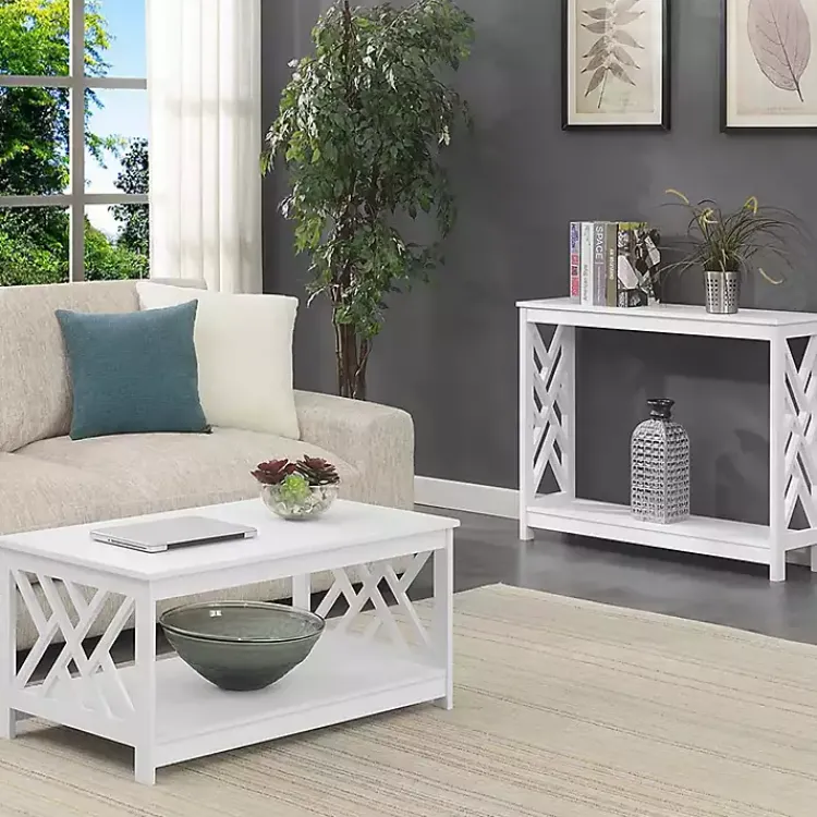 Kirklands Home Cut-Out Sides Coffee Table White Clearance