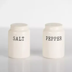Kirklands Home Debossed Salt and Pepper Shaker Set White Outlet
