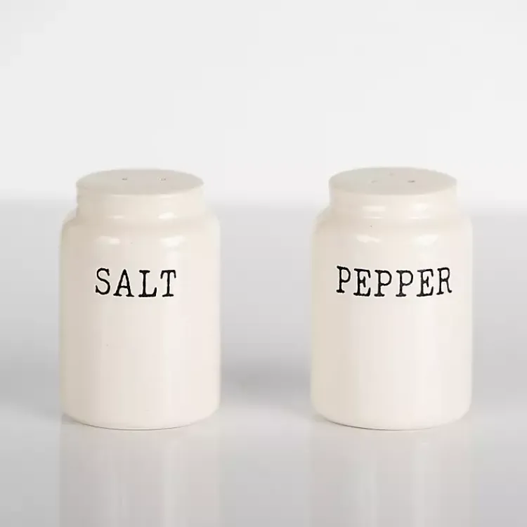 Kirklands Home Debossed Salt and Pepper Shaker Set White Outlet
