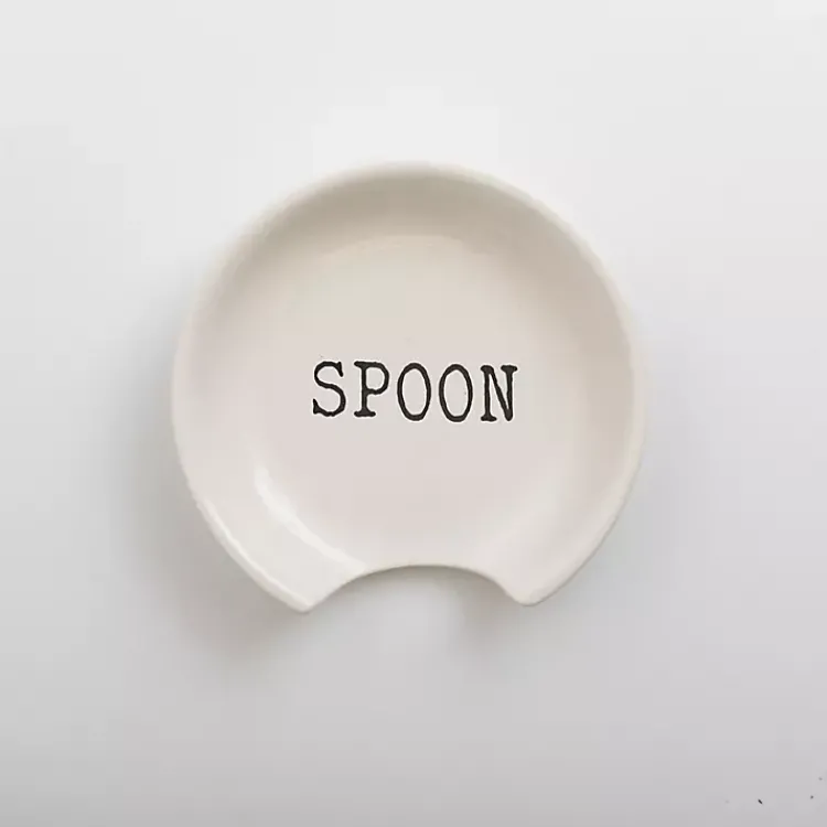Kirklands Home Debossed Spoon Rest White Hot