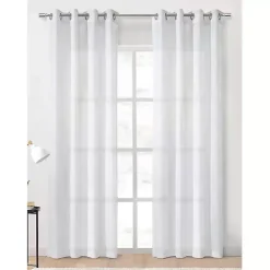 Kirklands Home Diamond Sheer Curtain Panel, 95 in. White Hot