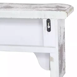 Kirklands Home White Distressed Carved Wood Acanthus Wall Shelf New