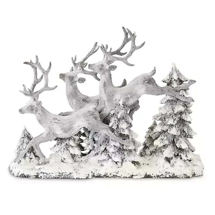 Christmas Decorations>Kirklands Home White Distressed Running Reindeer Figurine