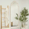 Kirklands Home White Distressed Wood Arched Wall Mirror Online
