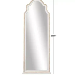 Kirklands Home White Distressed Wood Arched Wall Mirror Online