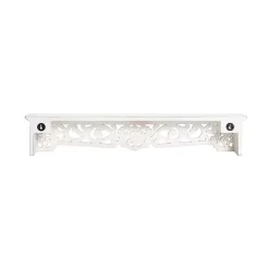 Kirklands Home White Distressed Wood Carved Floral Shelf Best