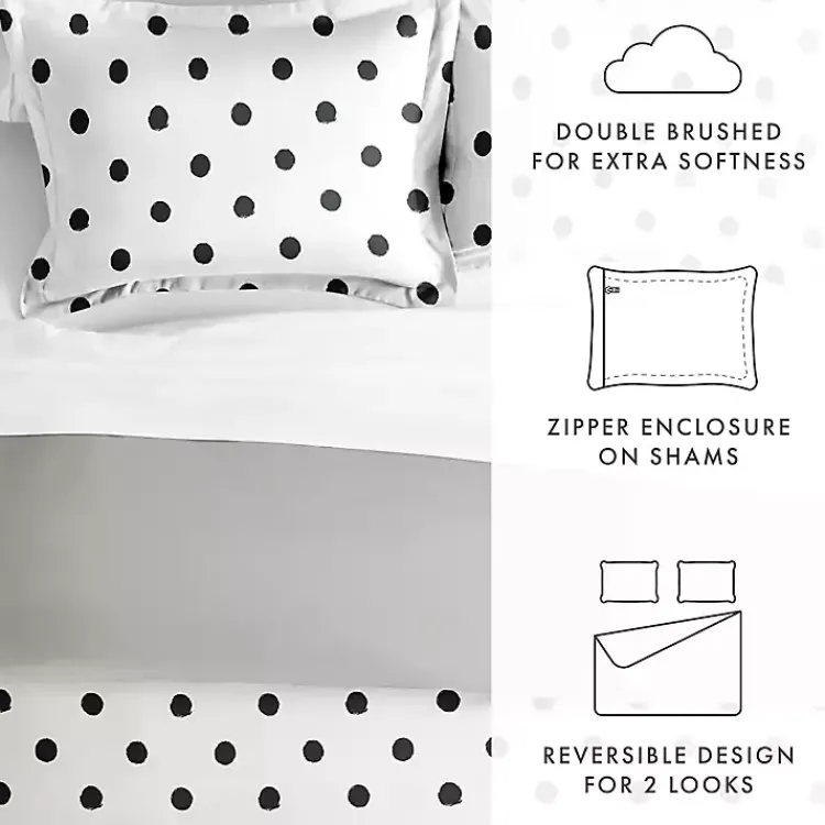 Kirklands Home White Dotted Reversible 2-pc. Twin Duvet Cover Set Online