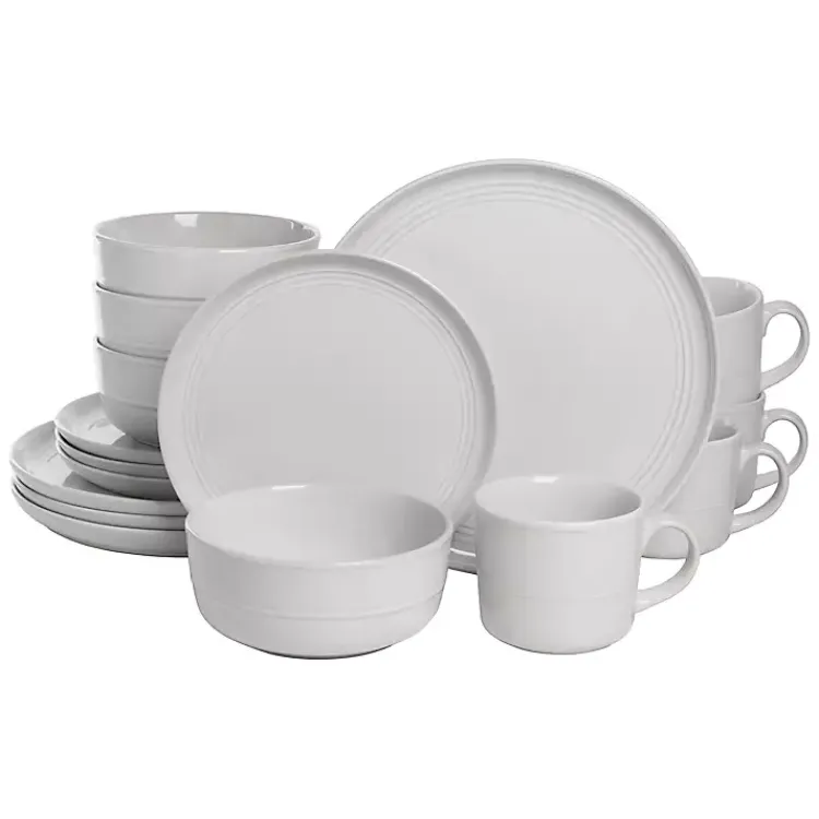 Kirklands Home Double Line 16-pc. Dinnerware Set White Sale