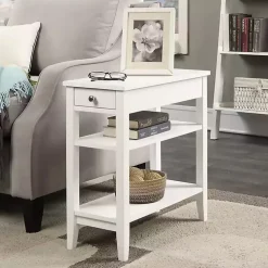 Kirklands Home Double Shelf Wood Accent Table White Discount