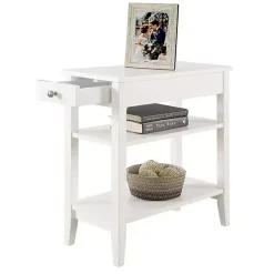 Kirklands Home Double Shelf Wood Accent Table White Discount