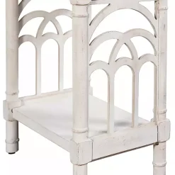 Kirklands Home 1-Drawer Cathedral Sides Accent Table White Hot