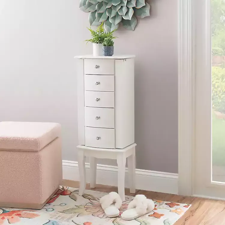 Kirklands Home 5-Drawer Jasmine Petite Jewelry Armoire White Discount