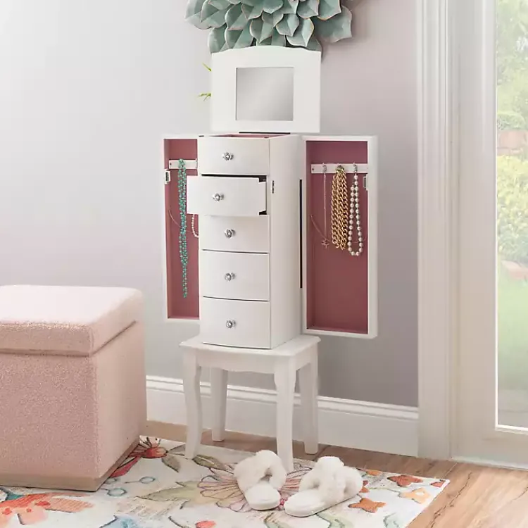 Kirklands Home 5-Drawer Jasmine Petite Jewelry Armoire White Discount