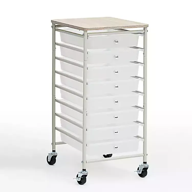 Kirklands Home 8-Drawer Rolling Storage Cart White Hot