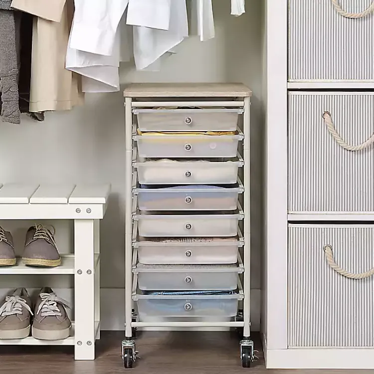 Kirklands Home 8-Drawer Rolling Storage Cart White Hot
