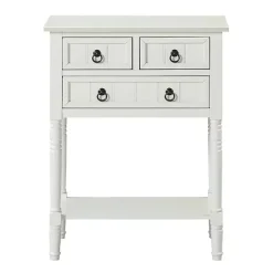 Kirklands Home 3-Drawer Turned Legs Accent Table White Best
