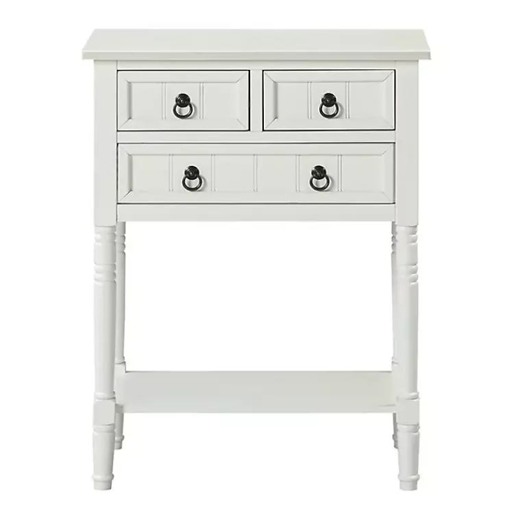 Kirklands Home 3-Drawer Turned Legs Accent Table White Best