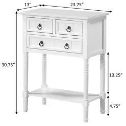 Kirklands Home 3-Drawer Turned Legs Accent Table White Best