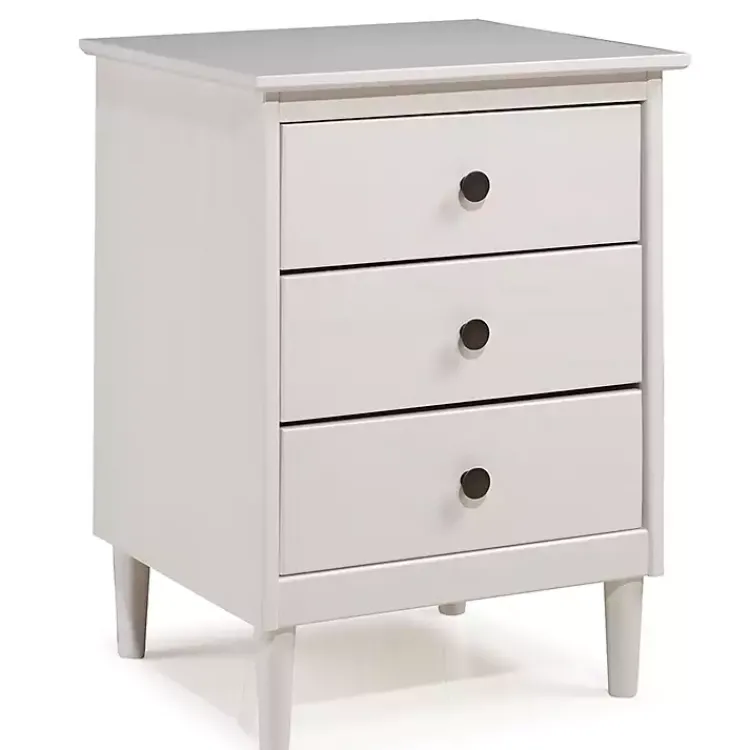 Kirklands Home 3-Drawer Wood Nightstand White Hot