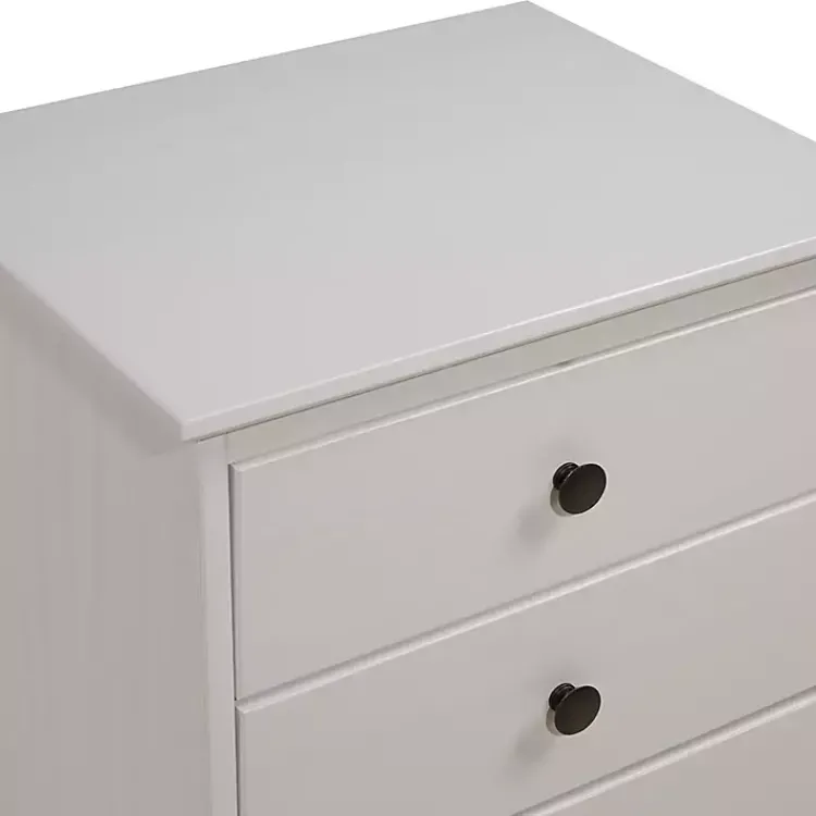 Kirklands Home 3-Drawer Wood Nightstand White Hot