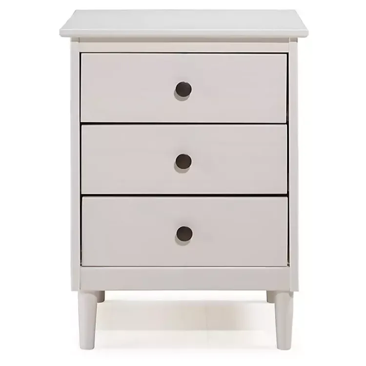 Kirklands Home 3-Drawer Wood Nightstand White Hot