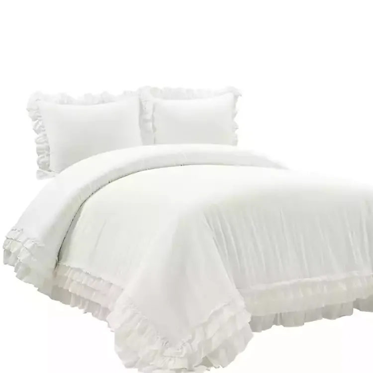 Kirklands Home Ella Ruffle 3-pc. King Duvet Set White Sale
