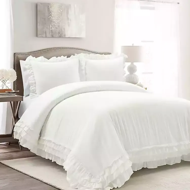 Kirklands Home Ella Ruffle 3-pc. King Duvet Set White Sale