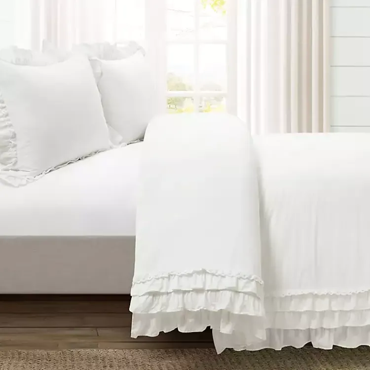 Kirklands Home Ella Ruffle 3-pc. King Duvet Set White Sale
